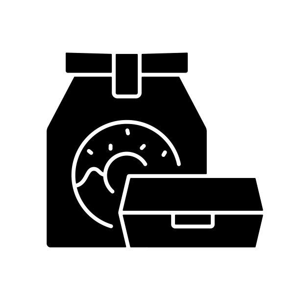 外卖食品黑色字形图标图片下载