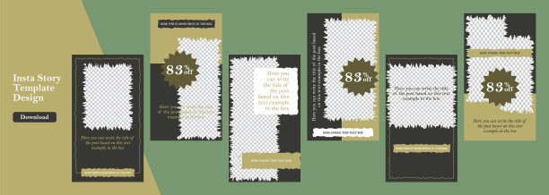 社交媒体故事模板收集图片下载