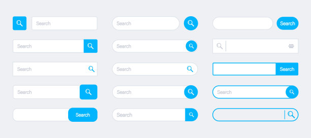 搜索栏的用户界面，应用程序，设计和网站。Www搜索框模板向量集。搜索面板。搜索地址和导航栏。网站的搜索表单模板的集合图片下载