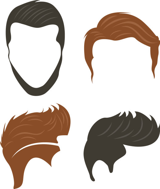 发型图标设计模板孤立图片下载