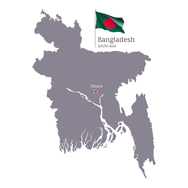 剪影孟加拉国国家地图图片下载