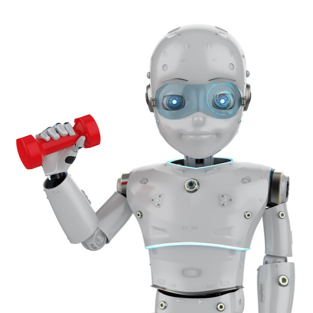 机器人用哑铃锻炼图片下载