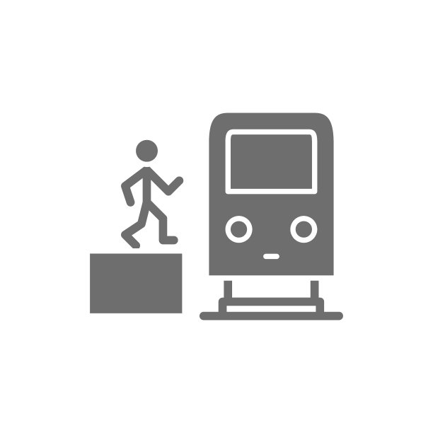 地铁里的人，站台上的货车，火车，地铁站灰色图标。图片下载