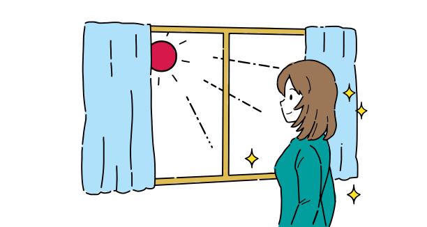 一个女人在阳光下增加血清素的插图图片下载