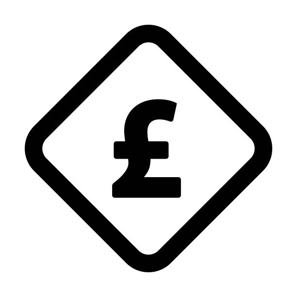 英镑符号图标矢量货币符号，扁平彩色字形图中的商业和金融图片下载