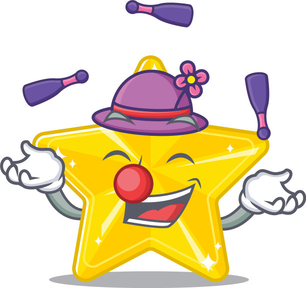 具有吸引力的闪亮明星卡通设计风格图片下载