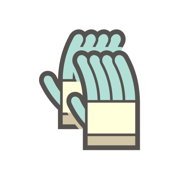 皮手套或手套矢量图标设计。保护手和手指。图片下载