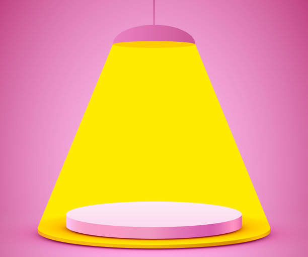 抽象的场景背景。粉红色背景上的圆柱形讲台。产品展示，模拟，展示化妆品，讲台，舞台底座或平台。图片下载