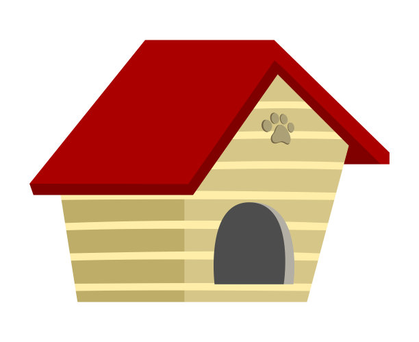 一个漂亮的全新的狗屋，可以容纳一个宠物插图图片下载