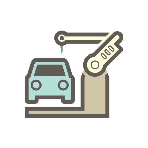 汽车生产行业矢量图标设计。图片下载