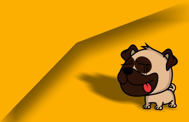 搞笑哈巴狗人物卡通表情背景插图图片下载