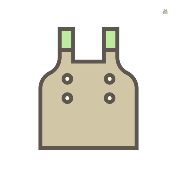 皮革焊接围裙矢量图标。64x64像素完美和可编辑的线描边。图片下载