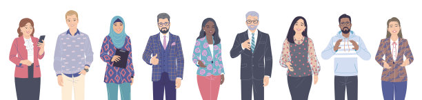 友好的男性和女性角色。图片下载