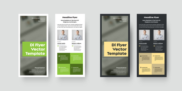 矢量dl传单模板与颜色几何设计图片下载