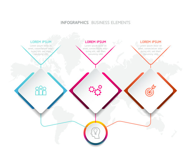 矢量插图信息图设计模板，业务信息，演示图表，有3个选项或步骤。图片下载