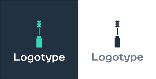 标识型睫毛膏刷图标孤立在白色图片下载