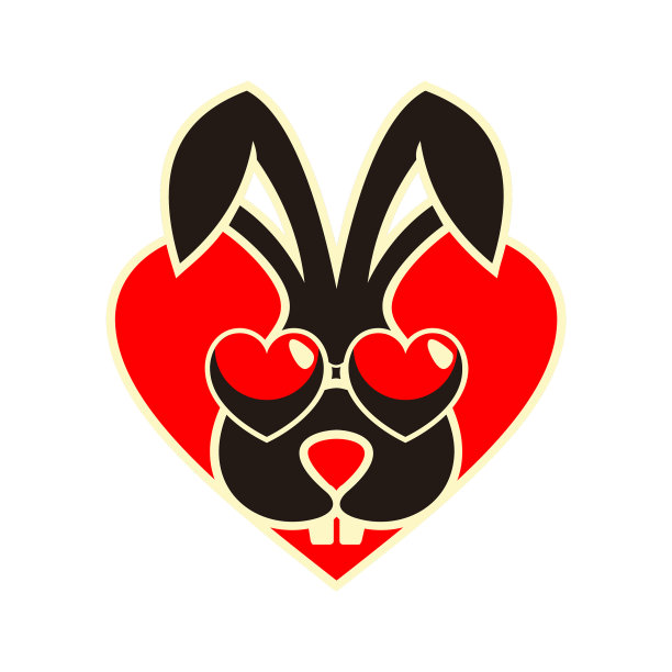 兔子爱心的图标标志图片下载