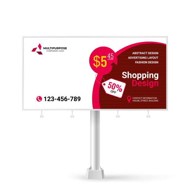 时尚的广告牌设计创意概念图片下载