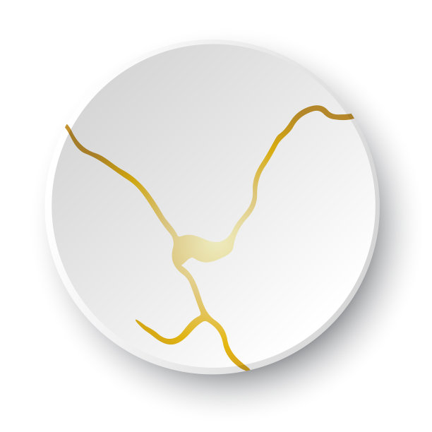 黄金Kintsugi裂纹。破碎和开裂效果，龟裂和破坏纹理。矢量插图可用于kintsugi装饰，墙壁艺术，家庭装饰，打印和墙纸图片下载