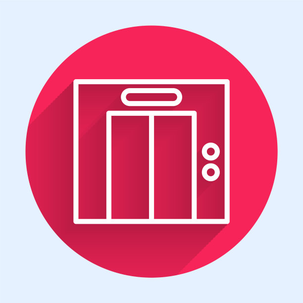 白线升降机图标孤立与长阴影图片下载