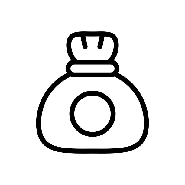 钱袋矢量描边图标，银行金融图片下载