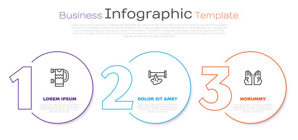 设置线加热毛巾轨，破管和橡胶手套。业务信息模板。向量图片下载