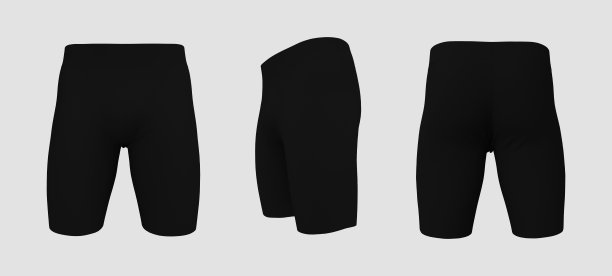 腰短裤模型在前面，侧面和背面的观点图片下载