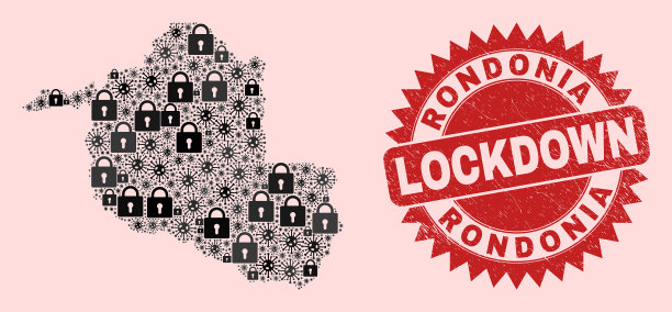 朗多尼亚州地图马赛克锁和图片下载