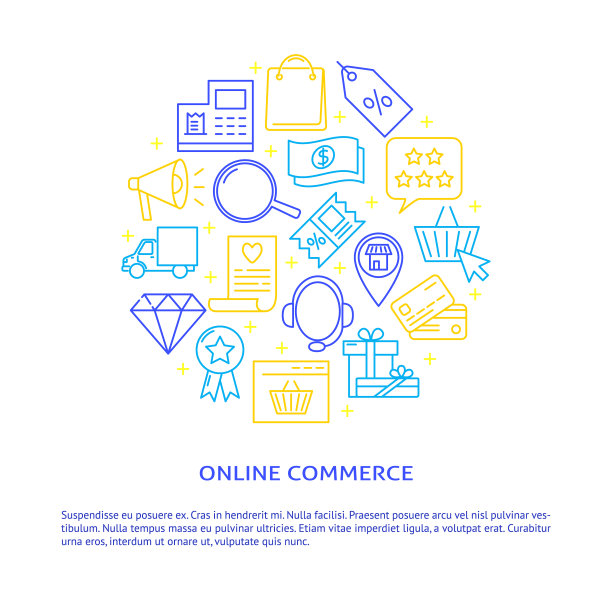 电子商务圆概念横幅与地方图片下载