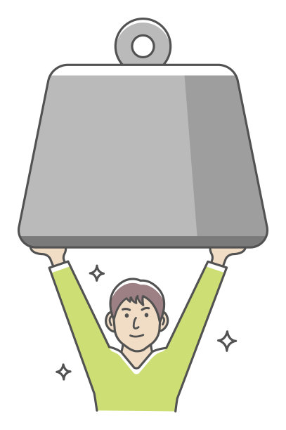 年轻人扛着巨大的重量。矢量插图。图片下载