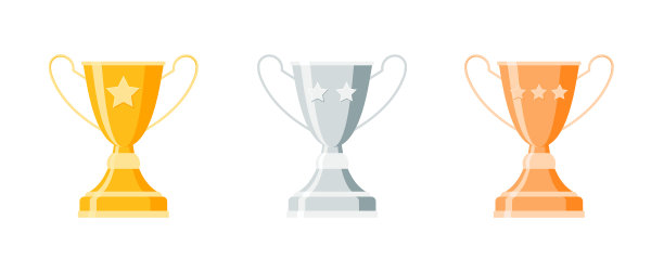 成功标志奖励获奖者的平面图标图片下载