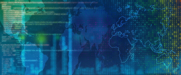 商业信息技术的背景概念。全景横向设计和复制空间。图片下载