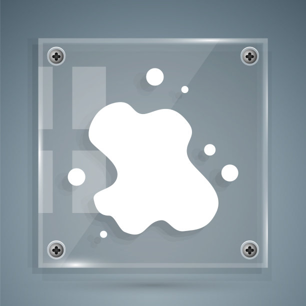 白色水溢出图标孤立在灰色背景图片下载