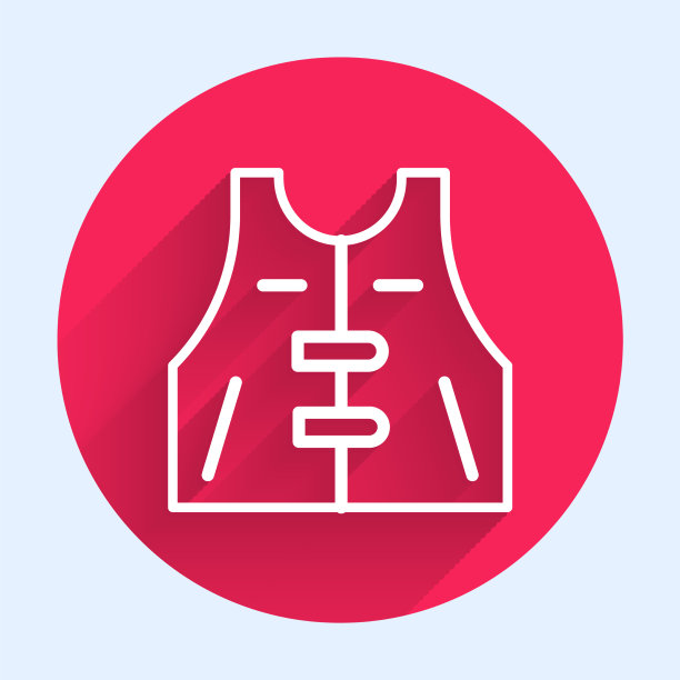 白色线狩猎夹克图标孤立与长图片下载