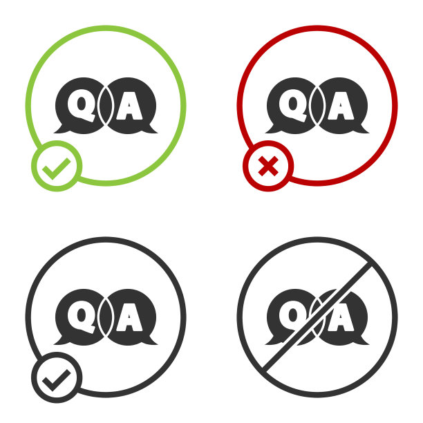 黑色讲话气泡与问题和回答图标图片下载