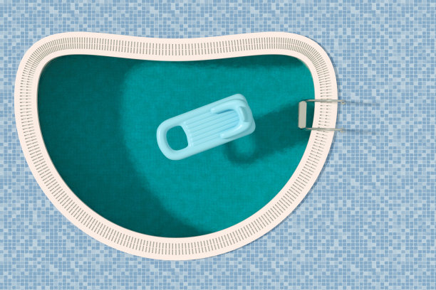 游泳池鸟瞰图，暑假概念图片下载