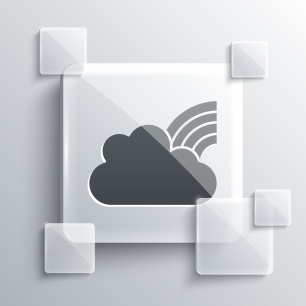 灰色彩虹与云图标孤立在灰色图片下载