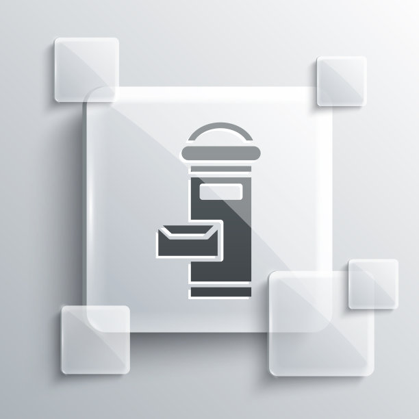 灰色传统伦敦邮箱图标孤立图片下载