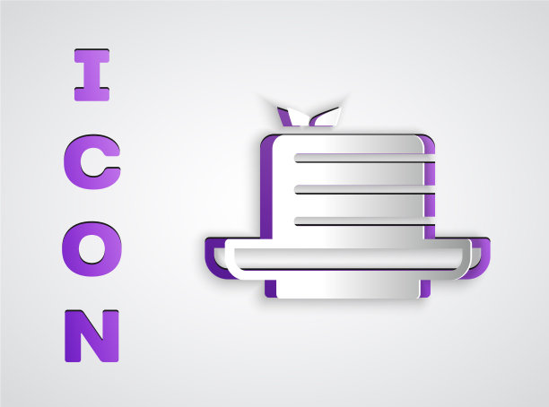 剪纸medovik图标孤立在灰色背景图片下载