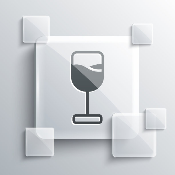 灰色酒杯图标孤立在灰色背景图片下载