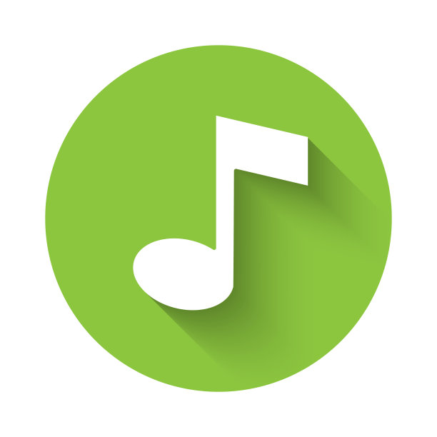 白色音乐音符音调图标孤立与长图片下载