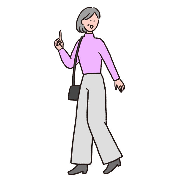 老妇人边走边指。图片下载