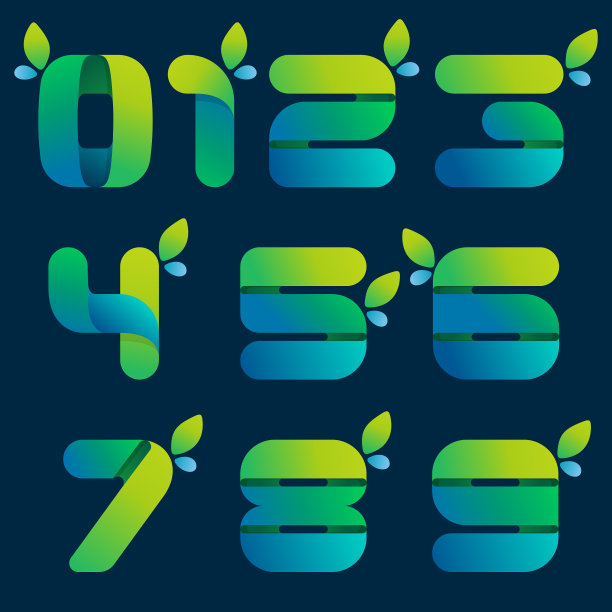 绿色梯度生态数字设置图片下载