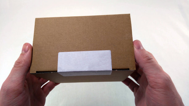 手里拿着一个小包装纸板箱图片下载