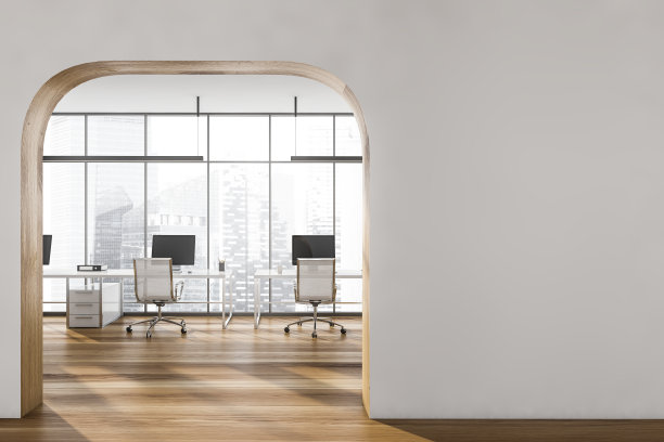 带城市景观的拱门和咨询室图片下载