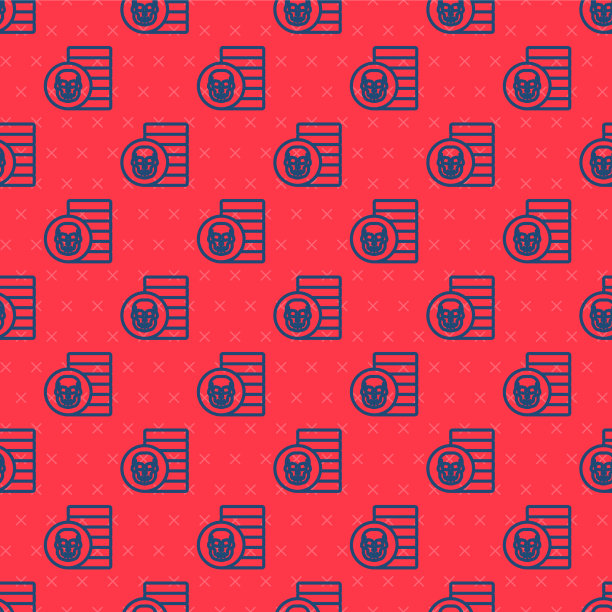 蓝线海盗币图标隔离无缝图片下载