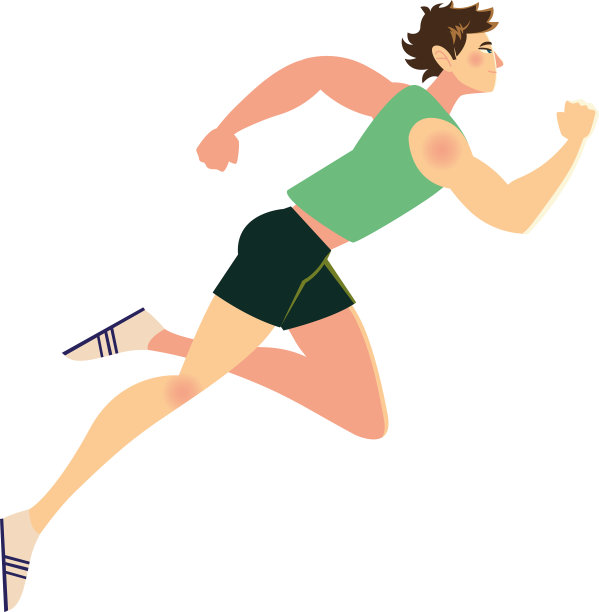 跑步男子与运动服侧视图设计图片下载