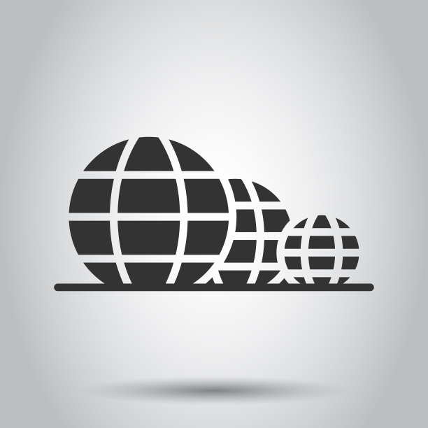 地球行星图标在平面风格的地球地理图片下载