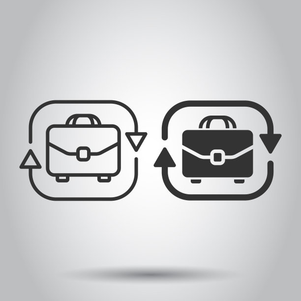 公文包与箭头图标在平坦的风格图片下载