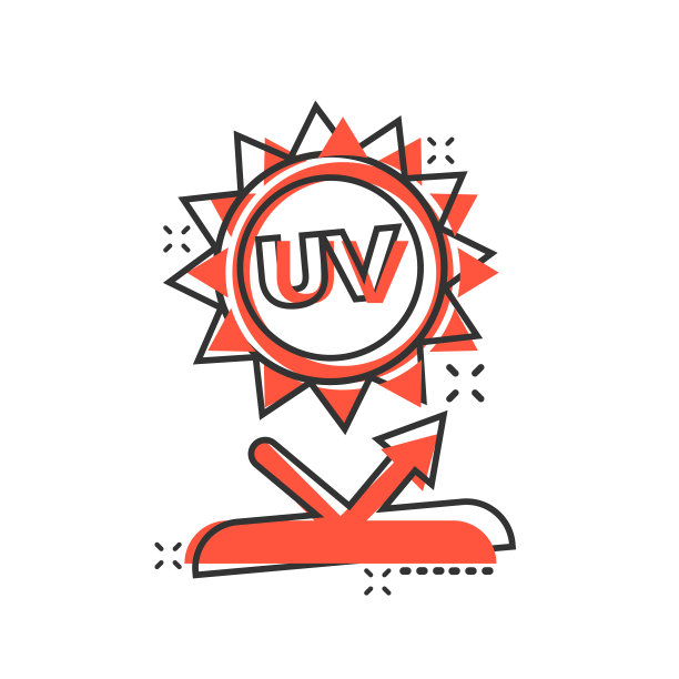 紫外线辐射图标在漫画风格的紫外线图片下载